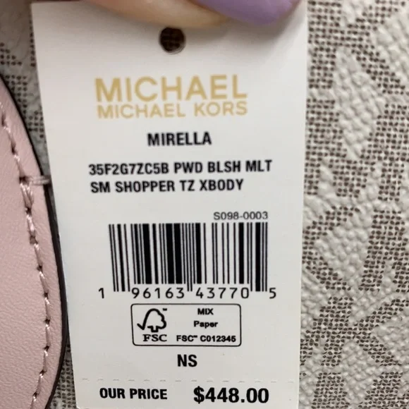 MICHAEL KORS MIRELLA SMALL
SHOPPER TOP ZIP XBODY POWDER
BLUSH MULTI SIGNATURE - Picture 15 of 15